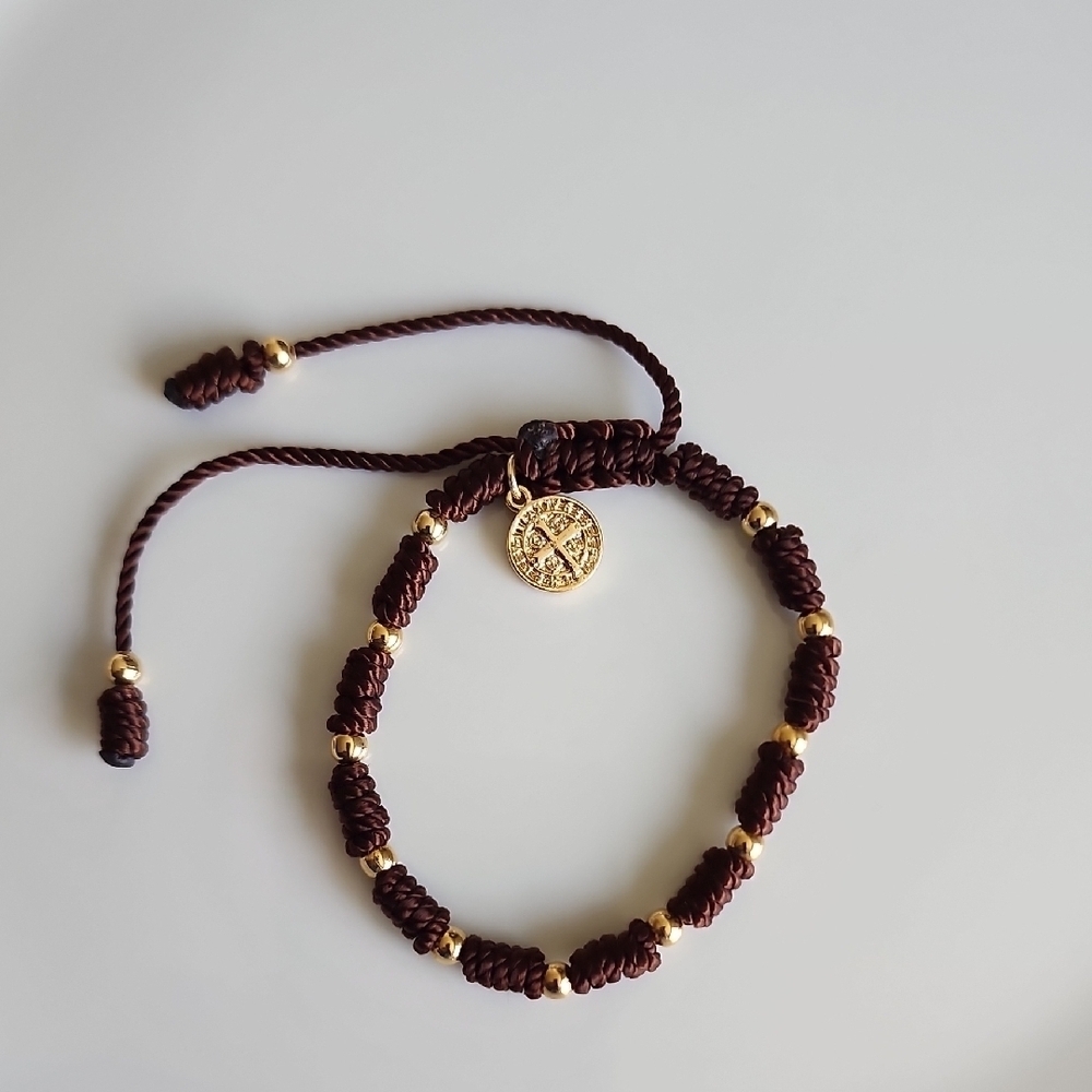 Chic Brown and Gold Beaded Bracelet